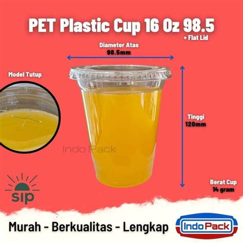 Jual Gelas Plastik Pet Oz Flat Lid Pcs Sip Plastic Cup