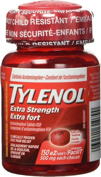 Tylenol Extra Strength Acetaminophen 500mg Pain Reliever Ez Tablets