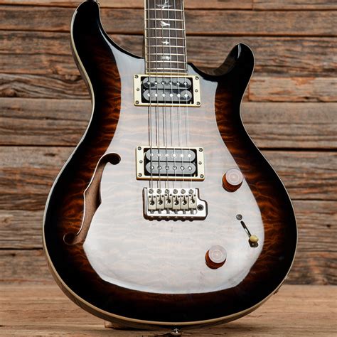 Prs Se Custom 22 Semi Hollow Black Gold Burst Chicago Music Exchange