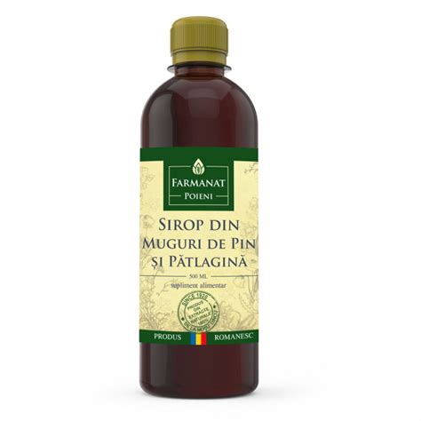 Sirop Din Muguri De Pin Si Patlagina 500ml Farmanat Poieni