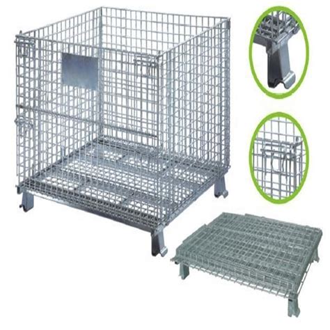 Collapsible Warehouse Storage Cage Heavy Duty Galvanized Wire Mesh