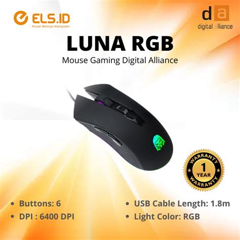 Jual Mouse Gaming Digital Alliance Luna Rgb Shopee Indonesia