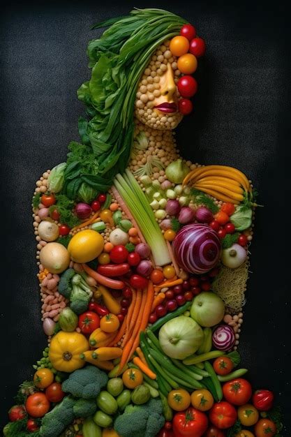 Premium Ai Image Girl Portrait Made Form Fresh Healthy Vegetables