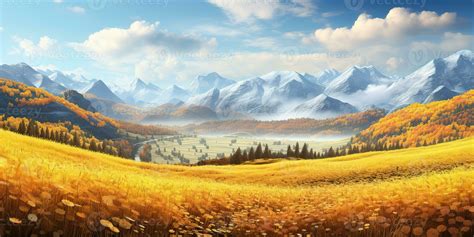 AI Generated. AI Generative. Nature outdoor fall autumn landscape ...