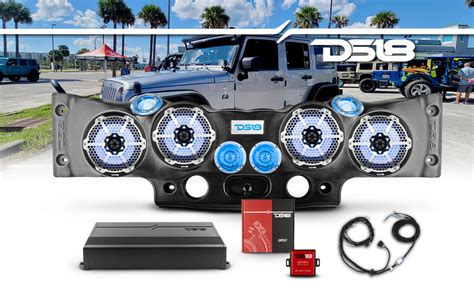 Ds18 Jeep Jkjku Complete Sound Bar Package With Metal Grill Speakers