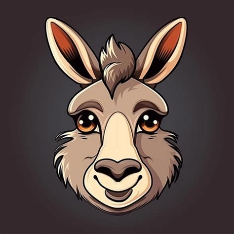 Premium Ai Image Cartoon Donkey Face 2d Clipart Design