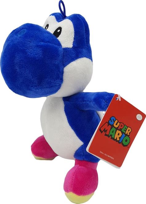 Yoshi Blauw Super Mario Knuffel Pluche Cm Bol