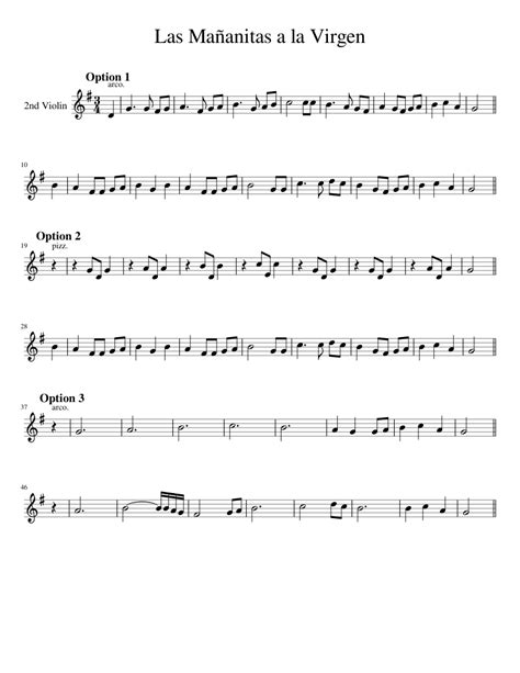 Las Mañanitas A La Virgen Sheet Music For Violin Piano Download Free In Pdf Or Midi