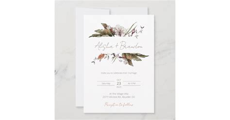 Rustic Floral Wedding Invitation | Zazzle