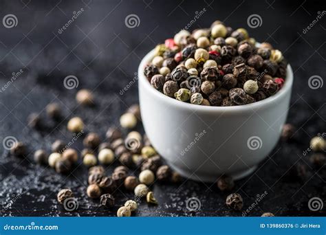 Different Types of Dried Peppercorn Stock Photo - Image of color ...