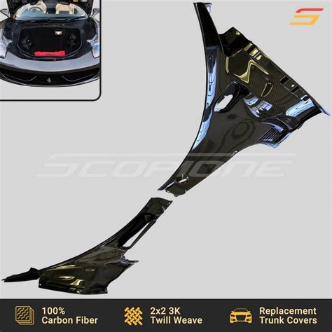 Scopione Carbon Fiber Top Bonnet Trunk Covers For Ferrari Italia