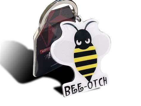 Evilkid Productions Bee Otch Bumblebee Double Sided Metal Keychain