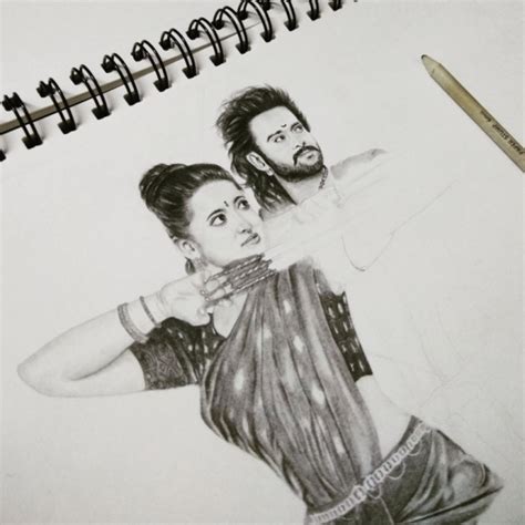 Bahubali 2 Prabhas Pencil Sketch Download Free Mock Up