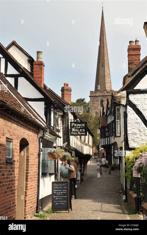 Church Lane In Ledbury With The Prince Of Wales Pub In The Foreground