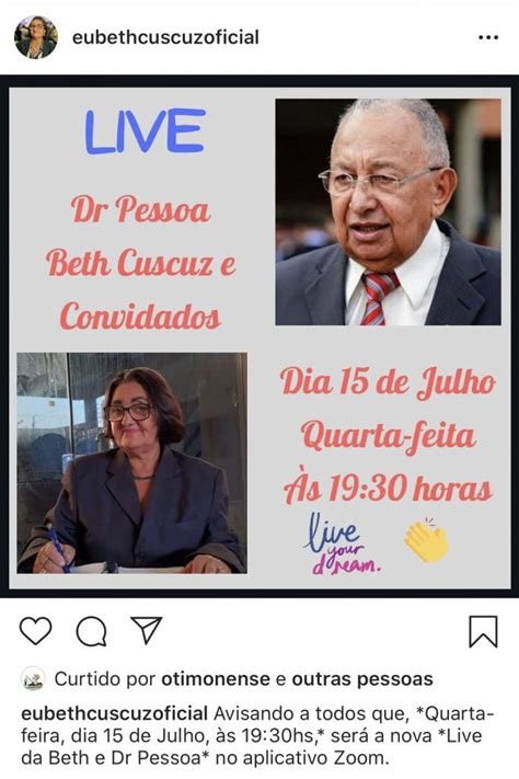 Beth Cuscuz Anuncia Nova Live Pessoa Graus O Maior Portal Do