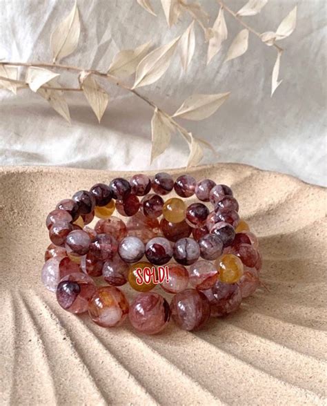 Fire Quartz Hematoid Quartz Full Crystal Bracelet Women S Fashion