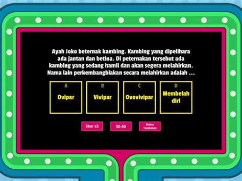 Perkembangbiakan Generatif Pada Hewan Gameshow Quiz