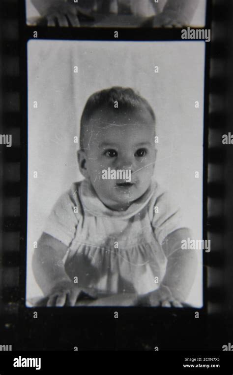 Fine 1970s Vintage Black And White Photography Of A Super Cute Baby