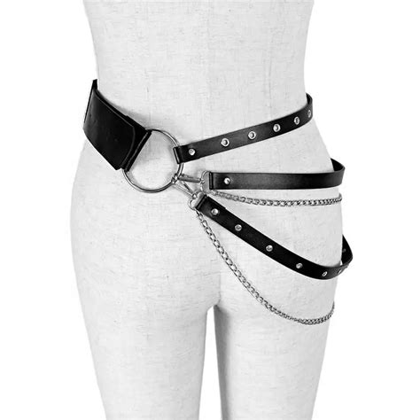 Leather Leg Harness Garter Belt Stockings Sexy Lingerie Women Body