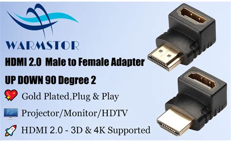 Warmstor Paquete De Conectores Adaptadores Hdmi Macho A Hembra