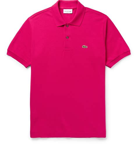 Lacoste Cotton Piqué Polo Shirt In Pink For Men Lyst