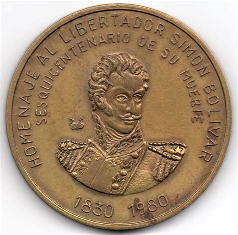 Medalla Homenaje Al Libertador Simón Bolívar 1830 1980 Mercado Libre