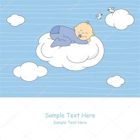 Baby Sleeping On A Cloud Baby Boy Sleeping On The Cloud — Stock