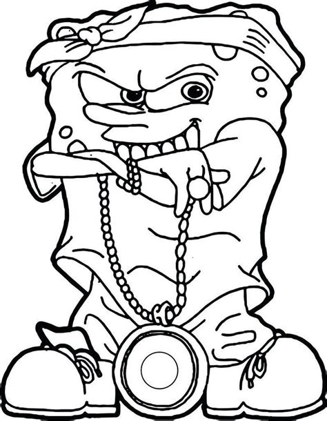 Gangster Spongebob And Patrick Coloring Pages