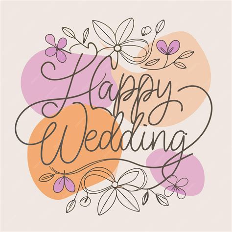 Premium Vector Happy Wedding Lettering Collections Wedding Lettering