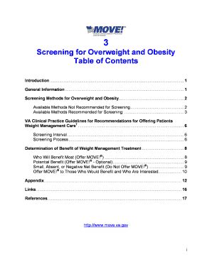 Fillable Online Screening For Overweight And Obesity Fax Email Print