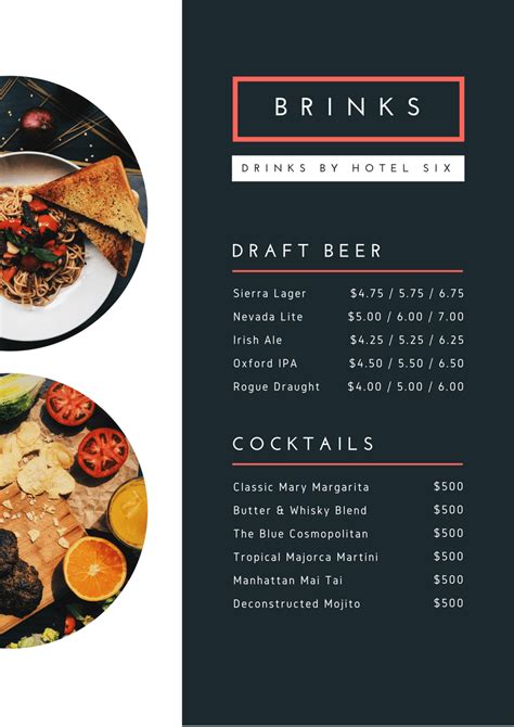 19 Modèles De Menus Et Cartes Pour Restaurant Et Bar