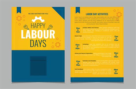 Labor day activity layout template, labour day a4 poster or flyer ...