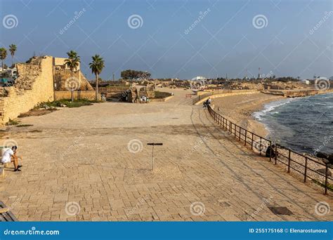 Caesarea Ancient City Located On The Mediterranean Coast Of Israel