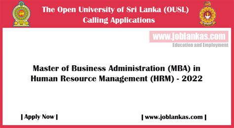 Master Of Business Administration Mba In Human Resource Management