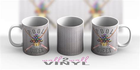 Pool Queen Billiard Mug Wrap Digital Design for Sublimation - Etsy