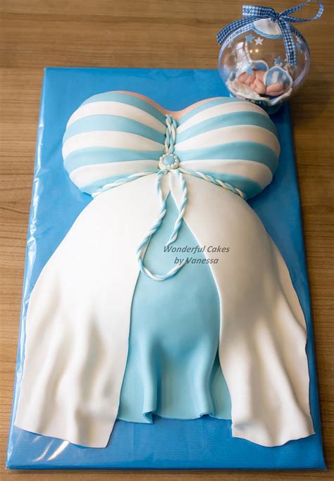 Pregnant Belly Cake For Babyshower Decorated Cake By CakesDecor