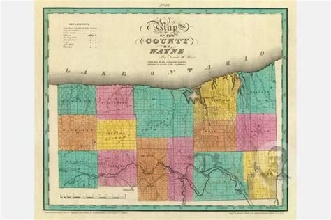 Wayne County New York Vintage Map From 1829 Old County Map - Etsy | Ny ...