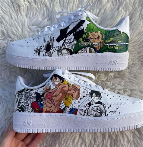 One Piece Luffy X Zoro Air Force Custom Painted Shoes Custom