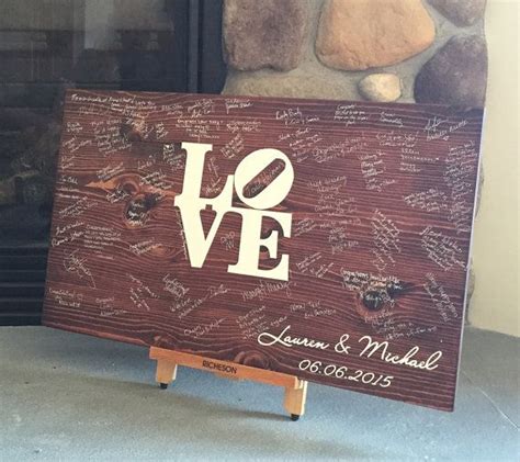 Wedding Guest Book Wood Guest Book Wedding Guestbook Philly Love Sign