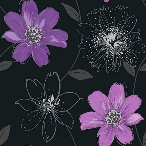 Purple Black Floral Wallpapers - 4k, HD Purple Black Floral Backgrounds ...