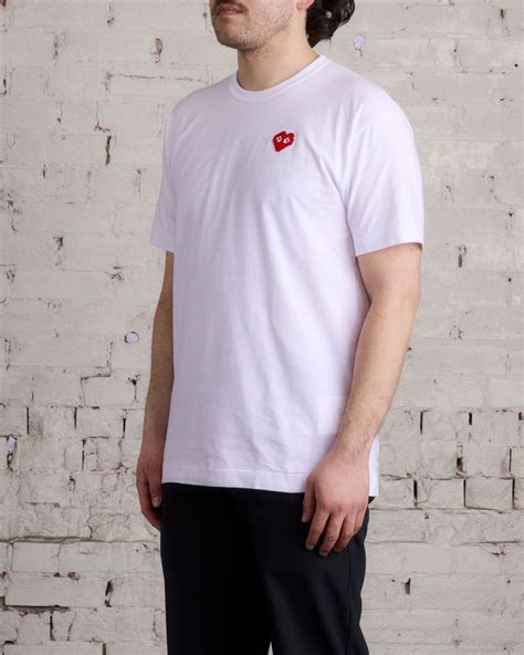 Comme Des Garçons Play X Invader Red Heart T Shirt White Less 17