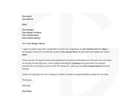 Sle Resignation Letter Excel Format