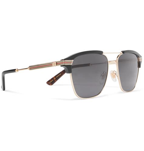 Gucci Endura Square Frame Acetate And Gold Tone Sunglasses In Metallic For Men Lyst