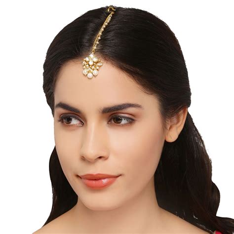 Accessher Women Gold Plated Off White Oxidised Kundan Pearl