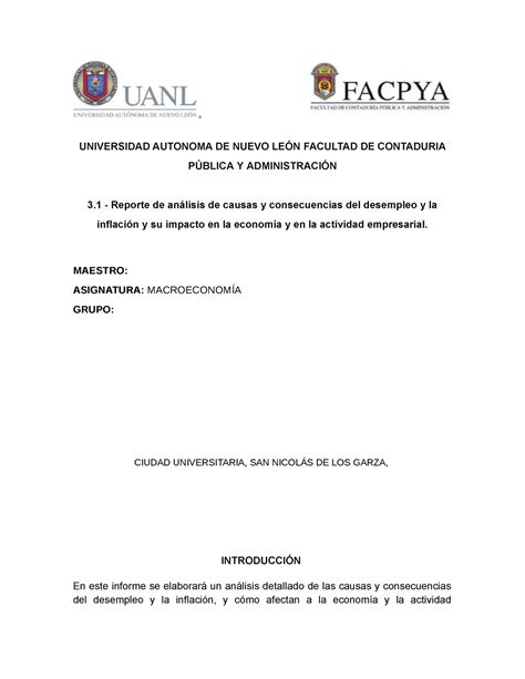 Ev Evidencia Macroeconomia Universidad Autonoma De Nuevo Le N