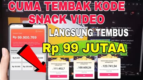 BARU NUYUL SNACK VIDEO CUMA TEMBAK KODE UNDANGAN LANGSUNG JADI KOIN