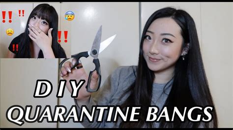 Quarantine Bangs Cutting My Hair At Home ️ 🤦🏻‍♀️ Youtube