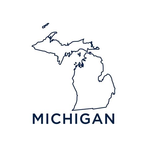 Premium Vector | Michigan map icon USA outline logo design illustration