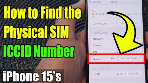 Iphone 1515 Pro Max How To Find The Physical Sim Iccid Number Youtube