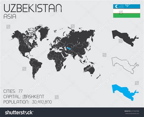 Uzbekistan Map Statistics Images Stock Photos Vectors Shutterstock